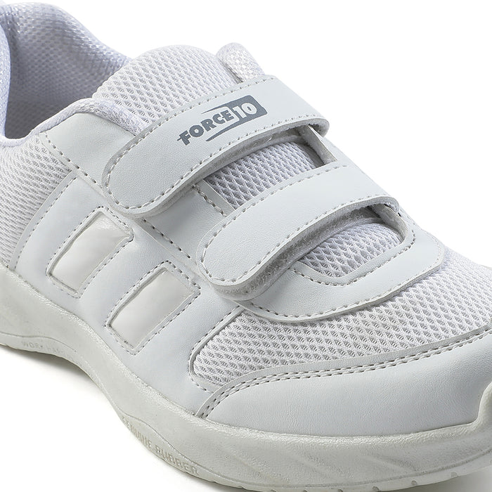 Force White Non Lacing Uniform School Shoes For Kids SKOLGAME-V By Liberty