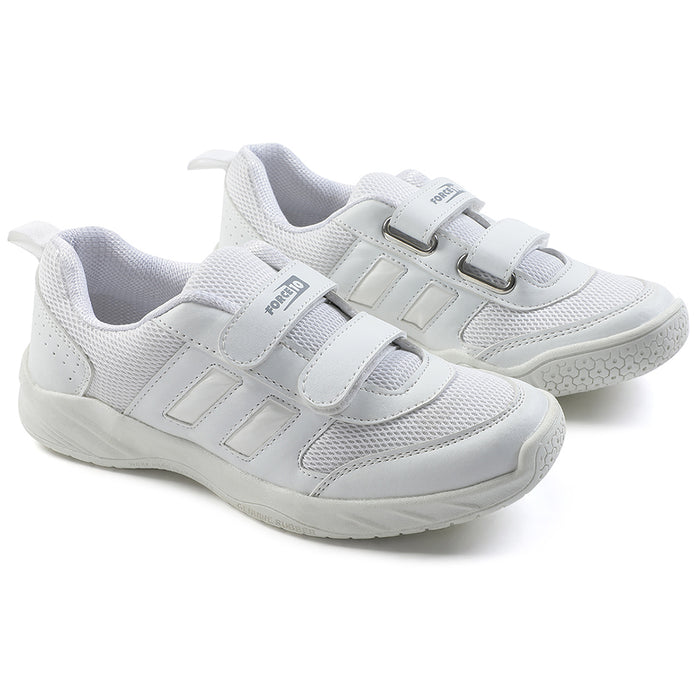 Force White Non Lacing Uniform School Shoes For Kids SKOLGAME-V By Liberty