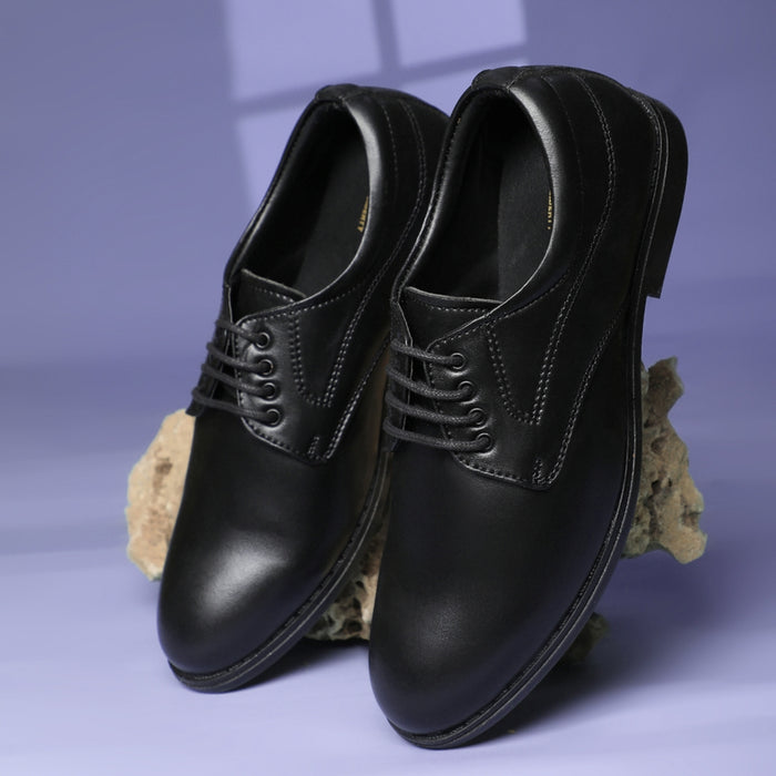Fortune Black Formal Lacing Derby Shoes For Men MAJESTIC-1 By Liberty