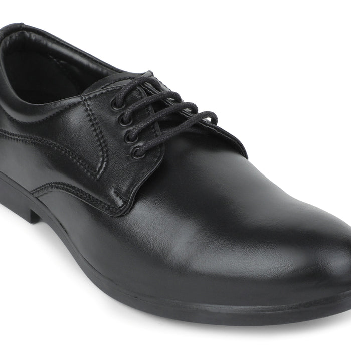 Fortune Black Formal Lacing Derby Shoes For Men MAJESTIC-1 By Liberty