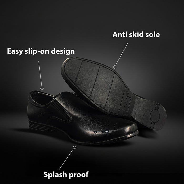 Fortune (Black) Formal Slip on Shoes For Men Robert-1 By Liberty
