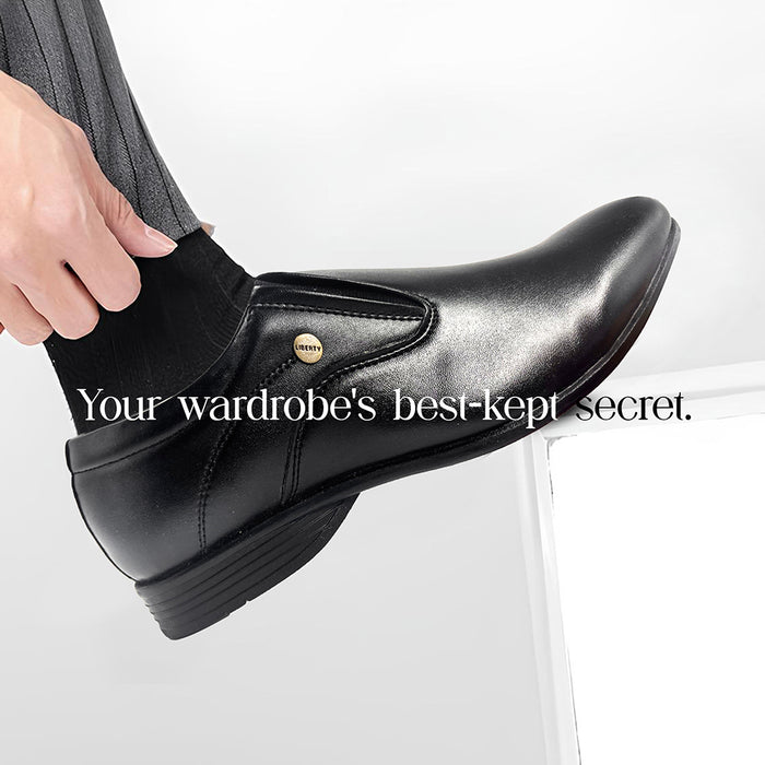 Fortune (Black) Formal Slip on Shoes For Men Robert-1 By Liberty