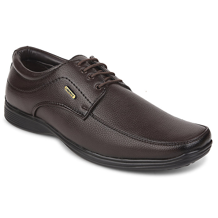 Fortune Brown Formal Lacing Derby Shoes For Men R573-05 By Liberty