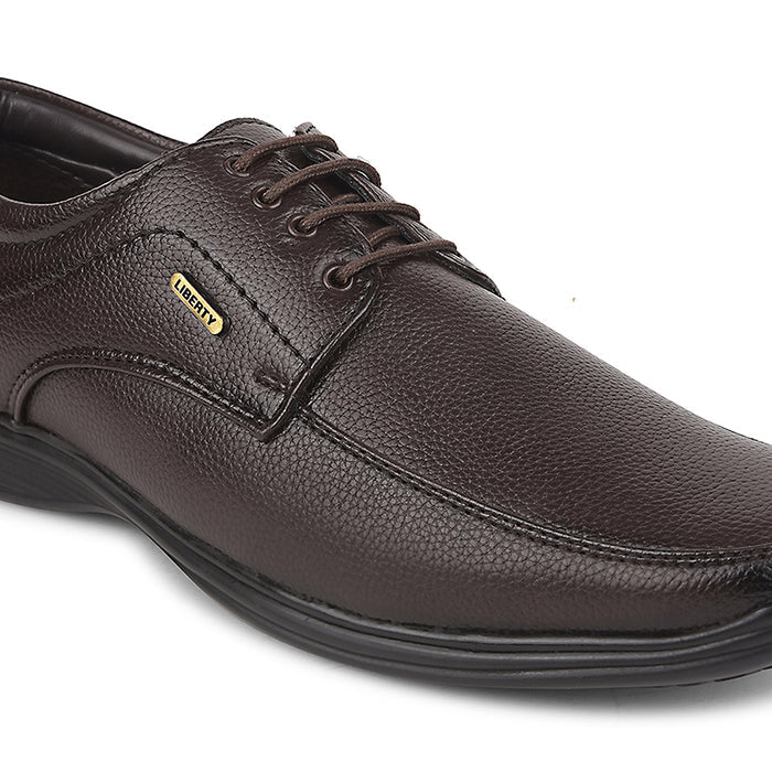 Fortune Brown Formal Lacing Derby Shoes For Men R573-05 By Liberty