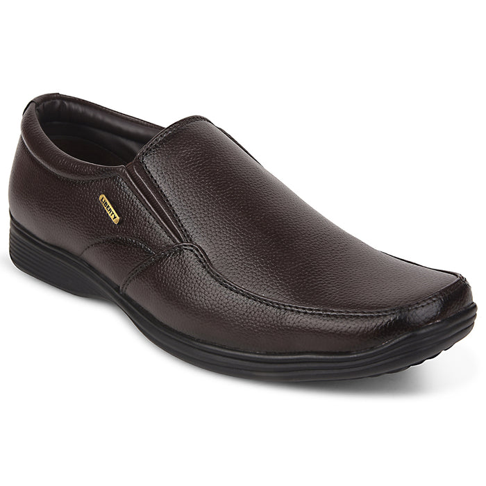 Fortune Brown Formal Non Lacing Moccasin Shoes For Men R573-06 By Liberty