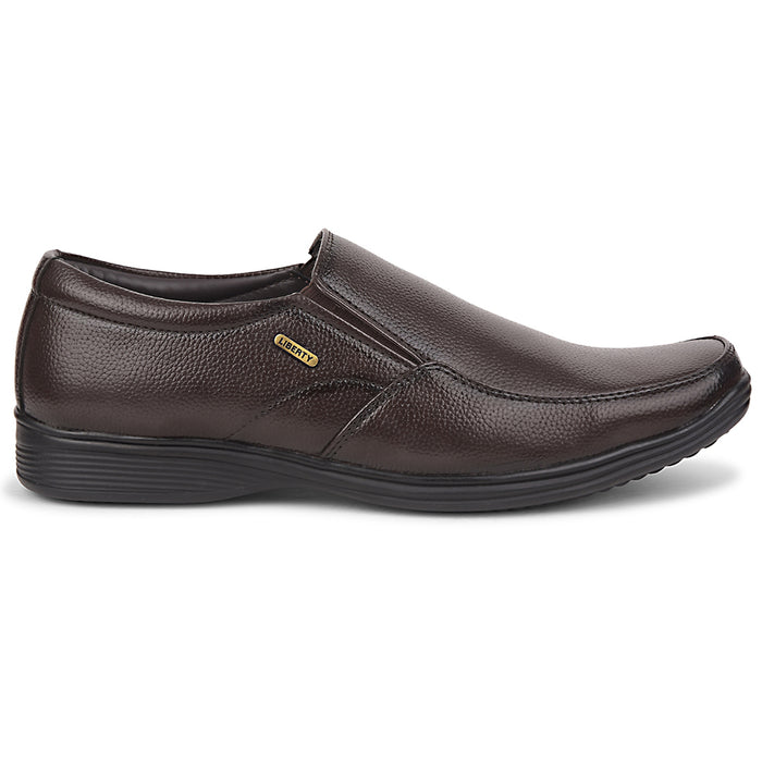 Fortune Brown Formal Non Lacing Moccasin Shoes For Men R573-06 By Liberty