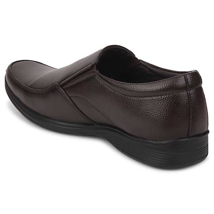 Fortune Brown Formal Non Lacing Moccasin Shoes For Men R573-06 By Liberty