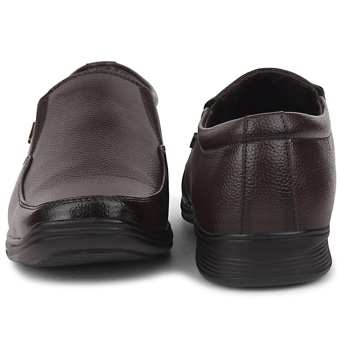 Fortune Brown Formal Non Lacing Moccasin Shoes For Men R573-06 By Liberty