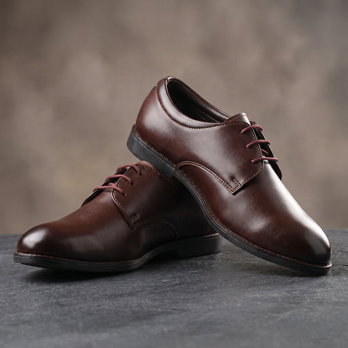 Fortune STRZ060E Tan Formal Lacing Derby Shoes for Men by Liberty