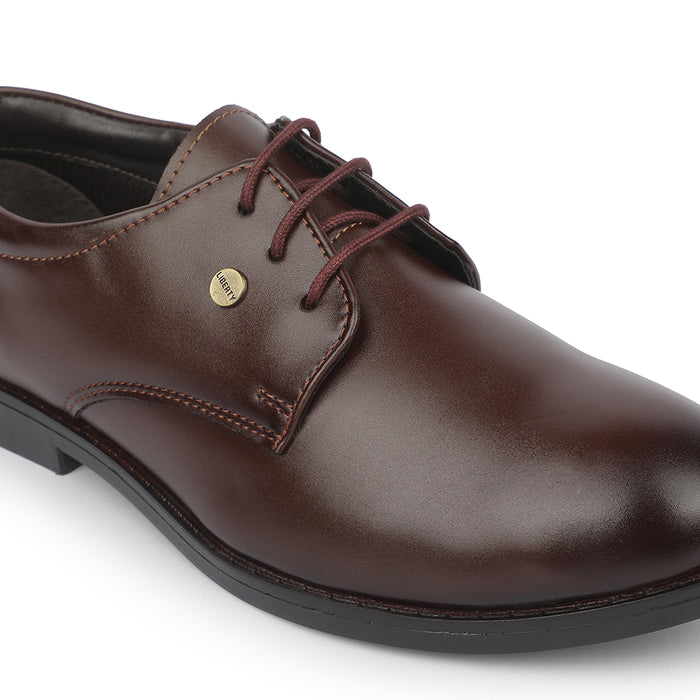 Fortune STRZ060E Tan Formal Lacing Derby Shoes for Men by Liberty