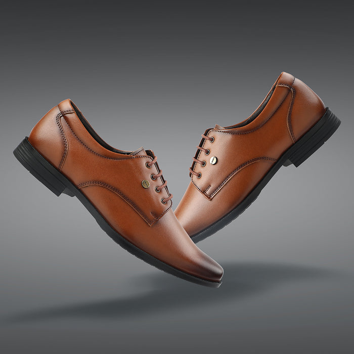Fortune Tan Formal Lacing Derby Shoes For Men BENSTOCK1E