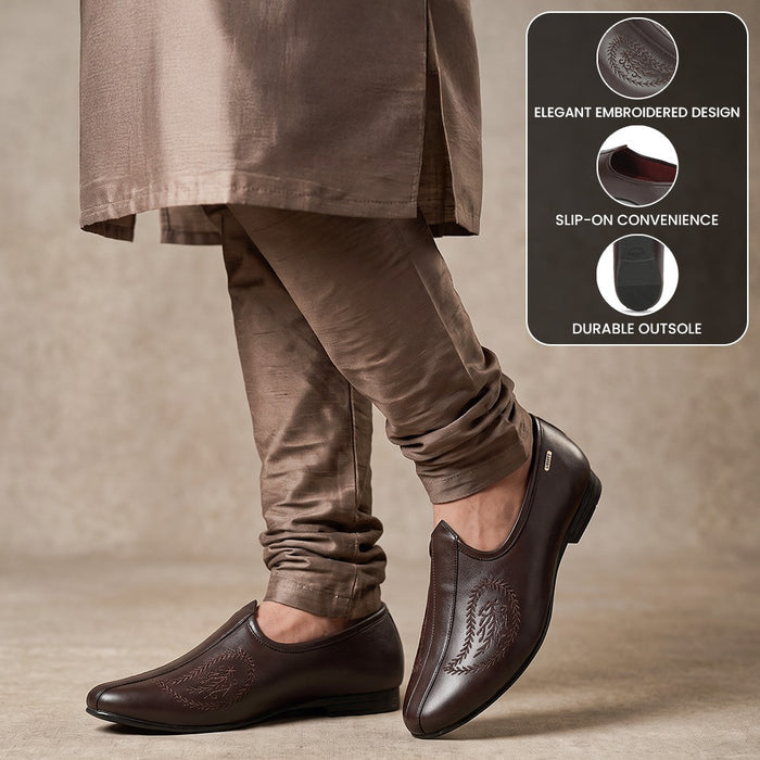 Fortune VLACT207 Brown Casual Non Lacing Loafers for Men by Liberty
