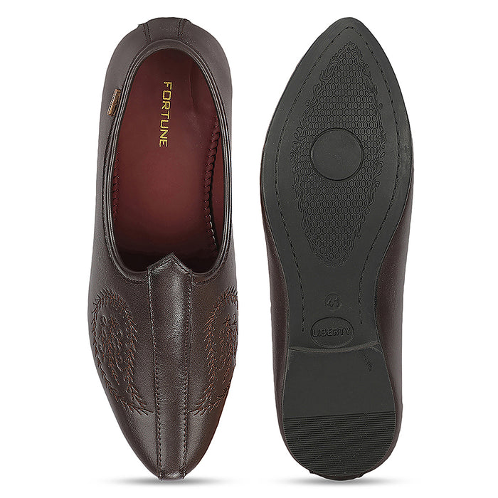 Fortune VLACT207 Brown Casual Non Lacing Loafers for Men by Liberty