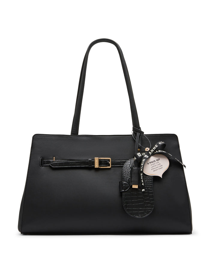 Anne Klein BLACK/BLACK Four-Piece Work Tote Set