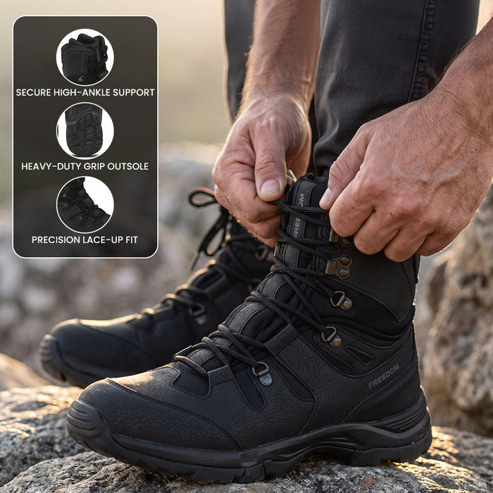 Freedom By Liberty Mens SHIKHAR-4 Casual Lacing Black Trekking Boots
