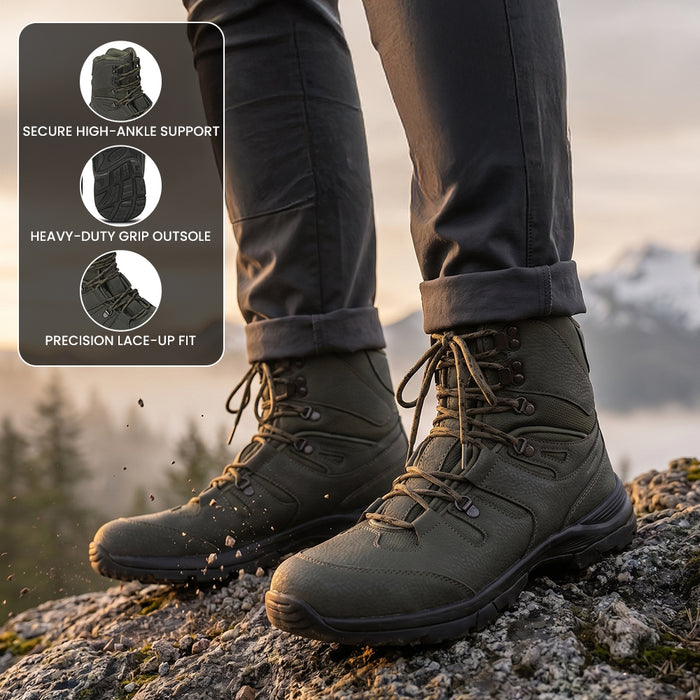 Freedom By Liberty Mens SHIKHAR-4 Casual Lacing Olive Green Trekking Boots