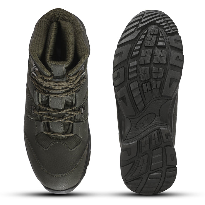 Freedom By Liberty Mens SHIKHAR-4 Casual Lacing Olive Green Trekking Boots