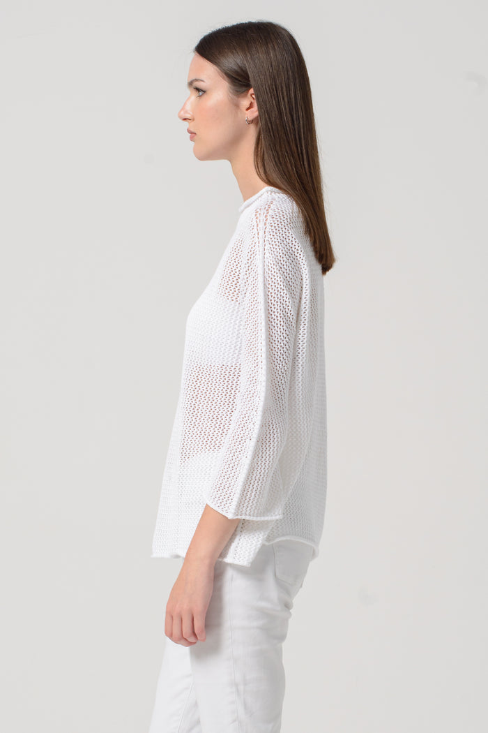 Fresh Cotton Openwork Jumper - White