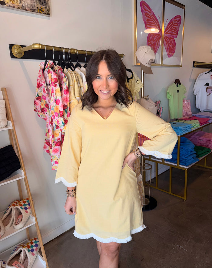 Fringe Baby Yellow Dress