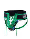 Front Lace Open Jock - Green