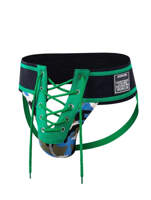 Front Lace Open Jock - Green
