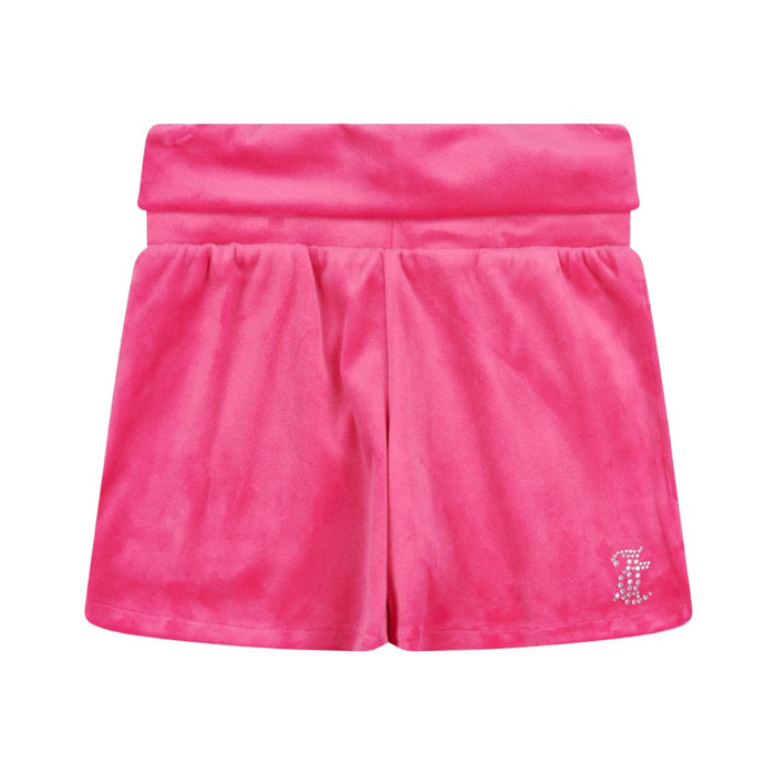 Fuchsia Pink Fold Over Waist Shorts