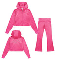 Fuchsia Pink Fold Over Waist Tracksuit