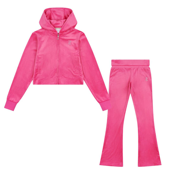 Fuchsia Pink Fold Over Waist Tracksuit
