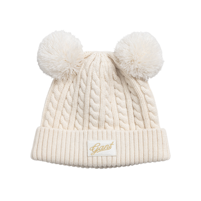 Gant Cream Cable Knit Bobble Hat