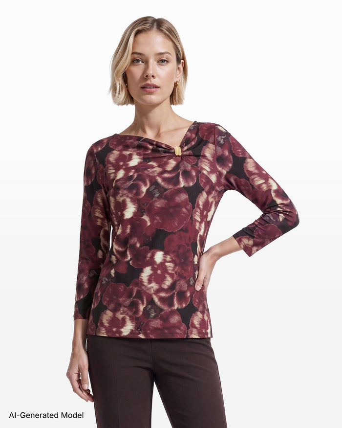 Anne Klein Gathered Twist Top