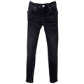 Girls Black Raw Skinny Jeans