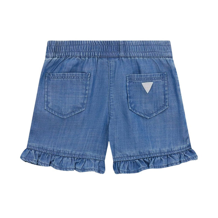 Girls Blue Chambray Shorts