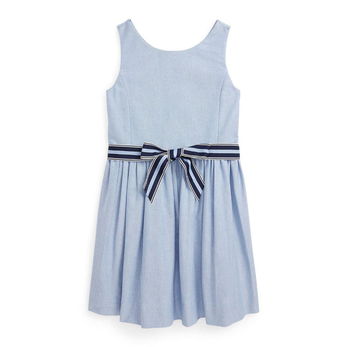 Girls Blue Oxford Dress