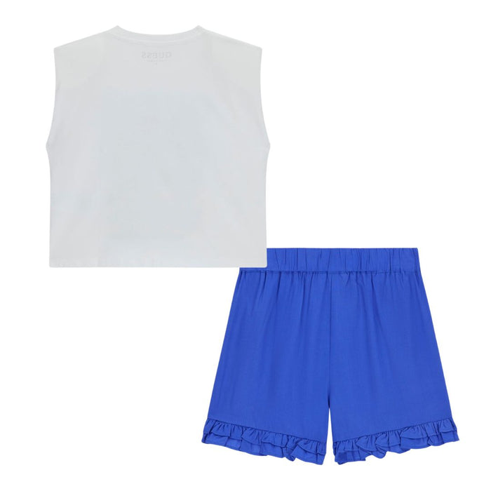 Girls Blue & White Short Set