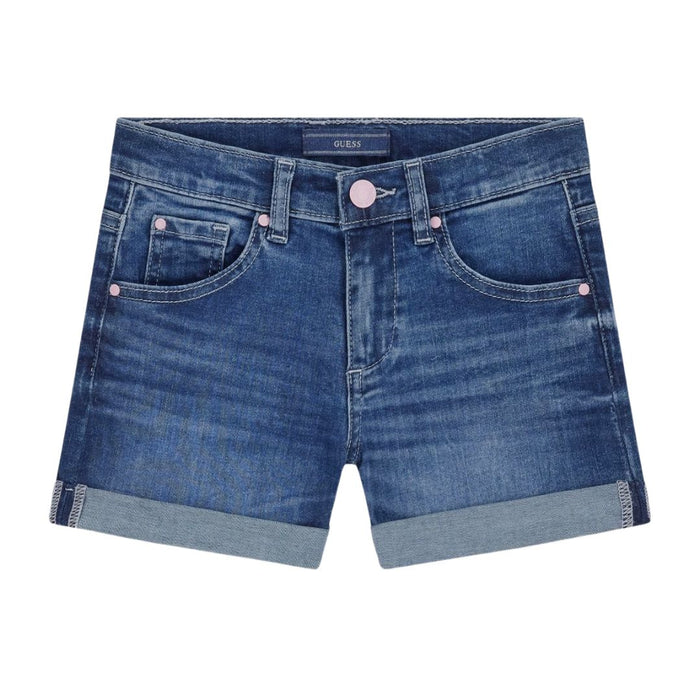 Girls Dark Blue Denim Shorts