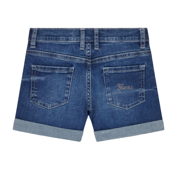 Girls Dark Blue Denim Shorts