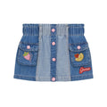 Girls Denim Glitter Appliqué Skirt