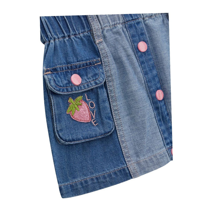 Girls Denim Glitter Appliqué Skirt