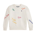 Girls Ivory Embroidered Sweat Top