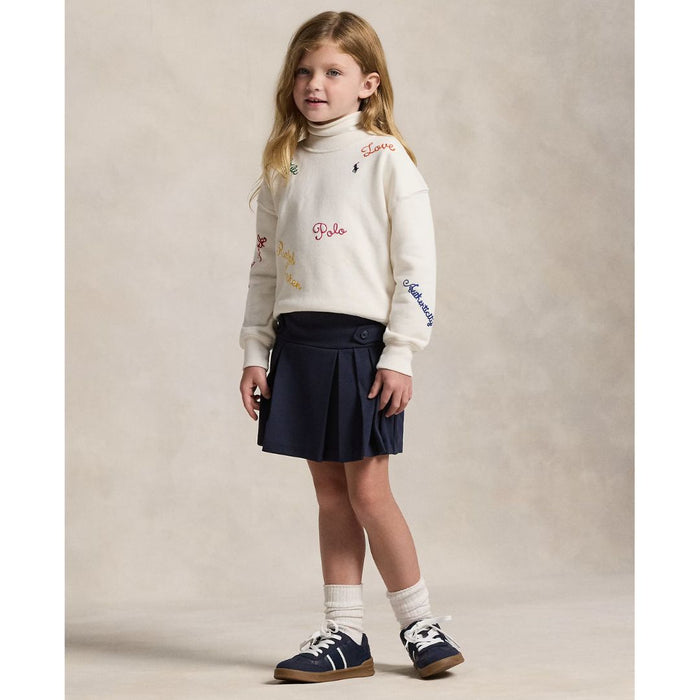 Girls Ivory Embroidered Sweat Top