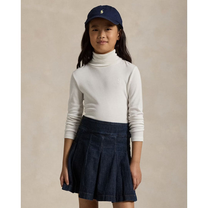 Girls Ivory Roll Neck