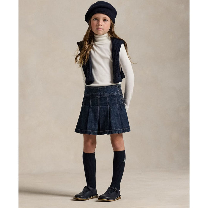 Girls Ivory Roll Neck