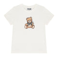 Girls Ivory Teddy & Sequin Bow T-Shirt