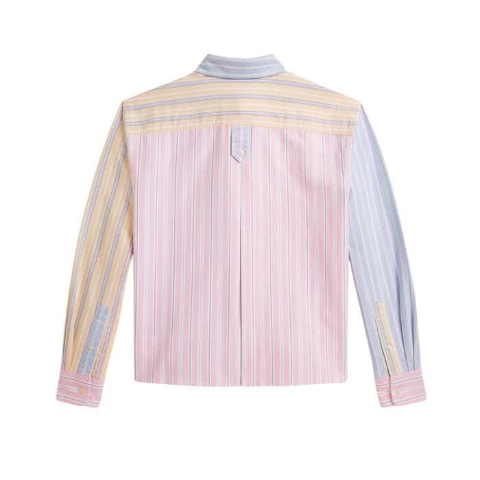 Girls Multicolour Striped Boxy Shirt