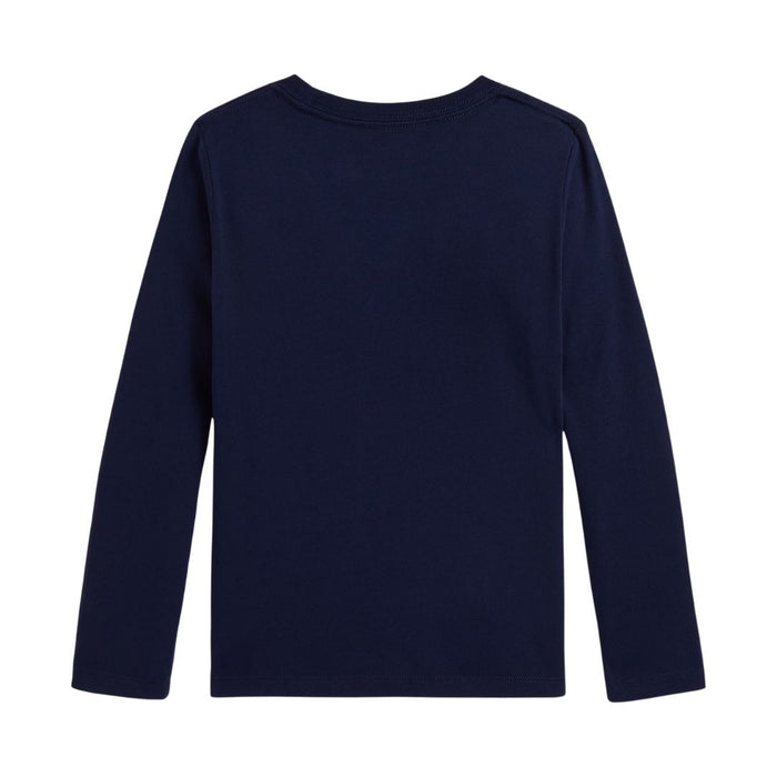 Girls Navy Embroidered Scotty Dog LS Top