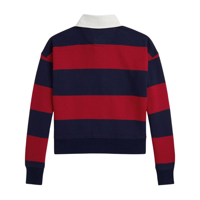 Girls Navy & Red Rugby Top