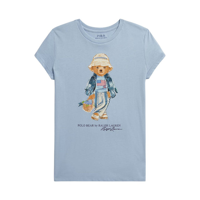 Girls Pale Blue Polo Bear T-Shirt