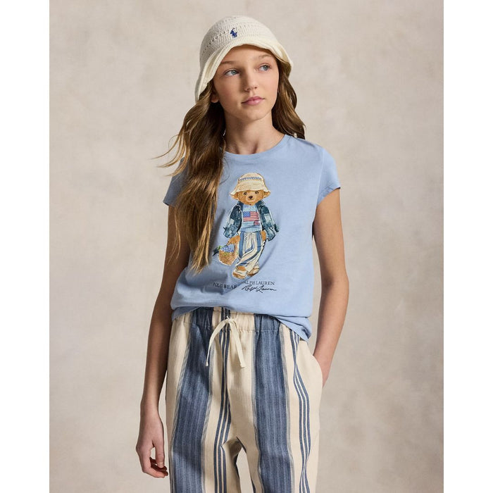 Girls Pale Blue Polo Bear T-Shirt