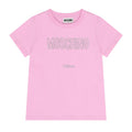 Girls Pink Diamante Logo T-Shirt
