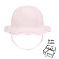 Girls Pink Embroidered Sun Hat